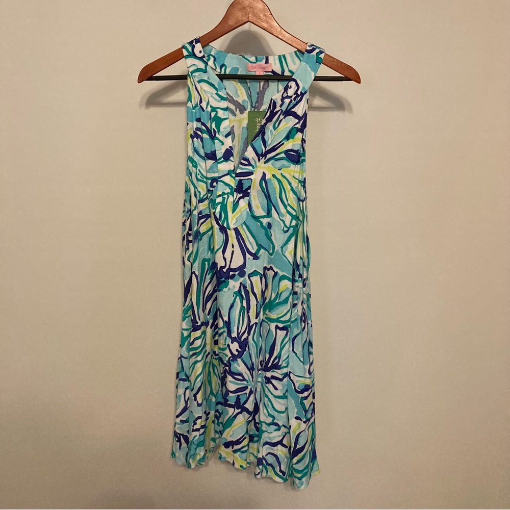 Lilly Pulitzer Sleeveless Floral Maxi Dress in Aqua, Teal & Navy